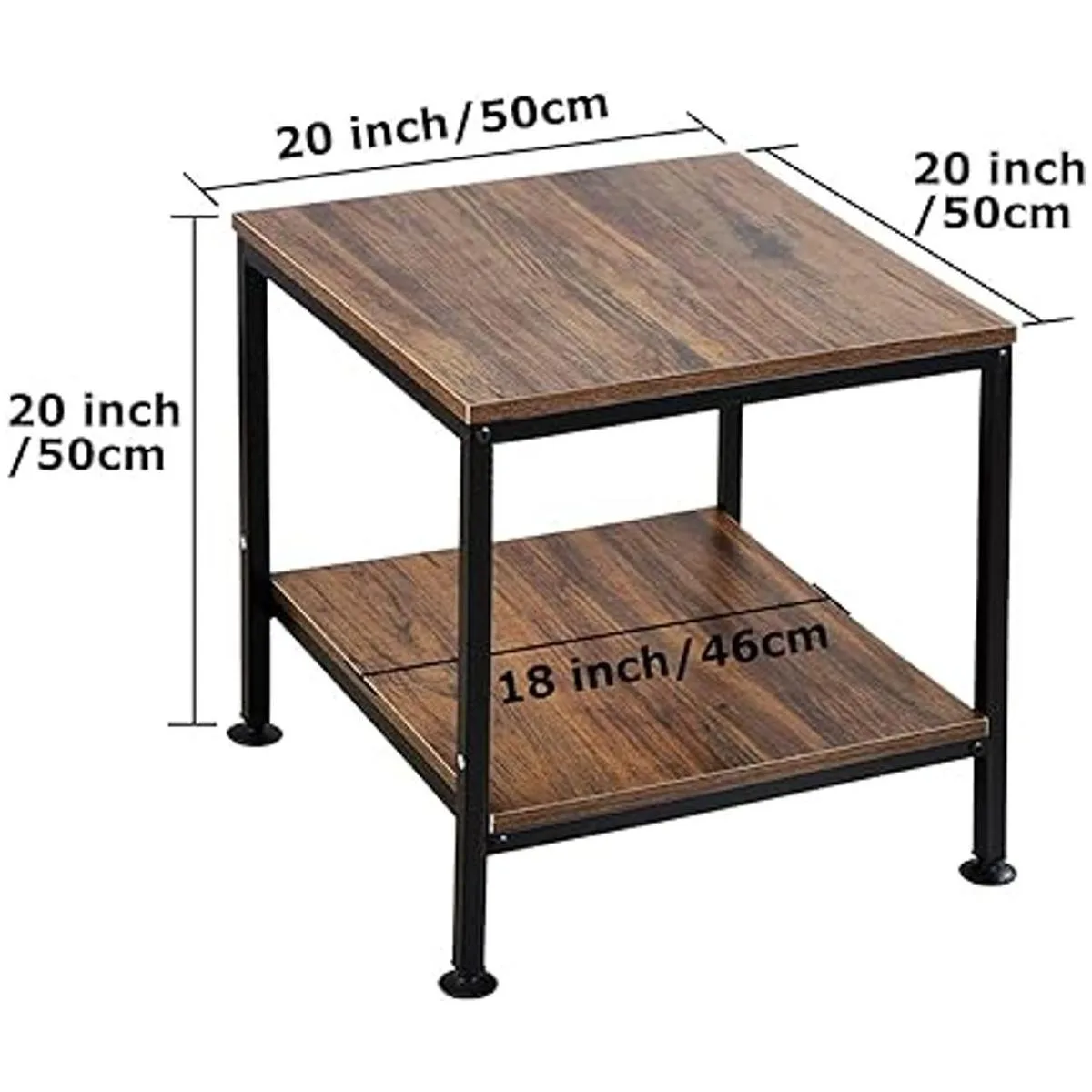 KirKical Mesa auxiliar cuadrada de 20 pulgadas de 2_3
