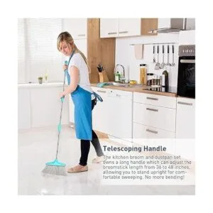 FGY Juego de escoba y recogedor cacerola vertical de pie