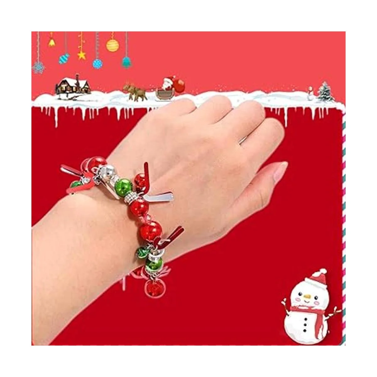 HEIDKRUEGER 3pcs Christmas Jingle Bell Bracelets Xmas_2