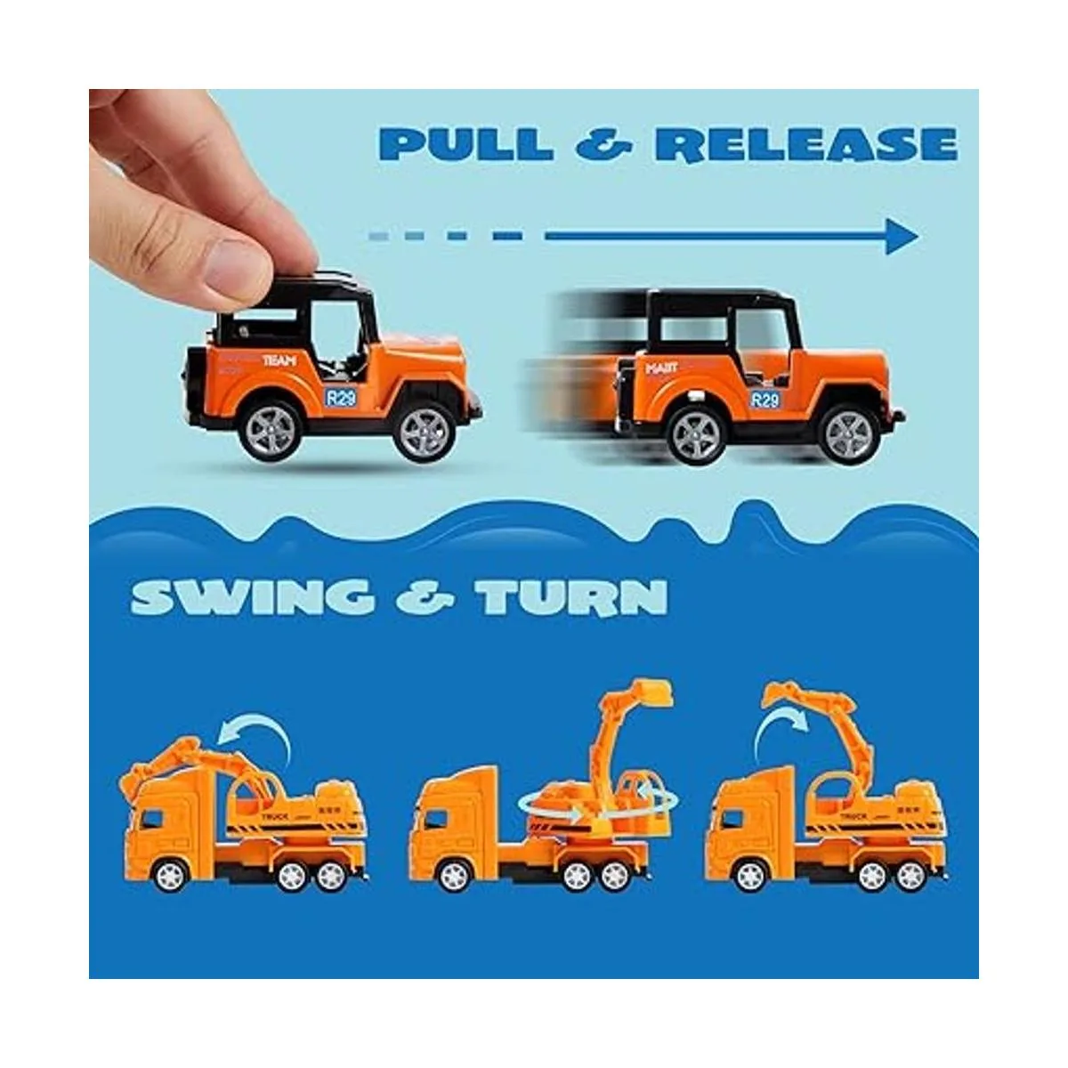 JOYIN 20 piezas de autos de juguete de metal fundido a_5