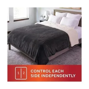 Sunbeam Royal Luxe Sherpa Night Fog Heated Blanket King_5