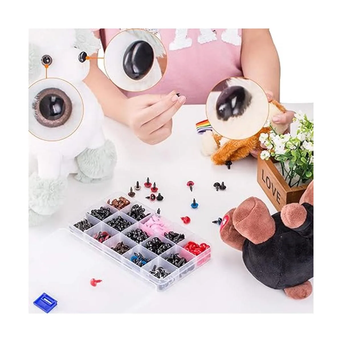 AMOKIA 752 piezas de ojos de seguridad y narices de