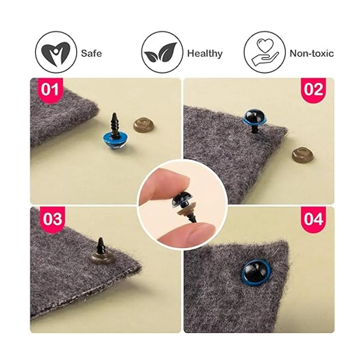 AMOKIA 752 piezas de ojos de seguridad y narices de