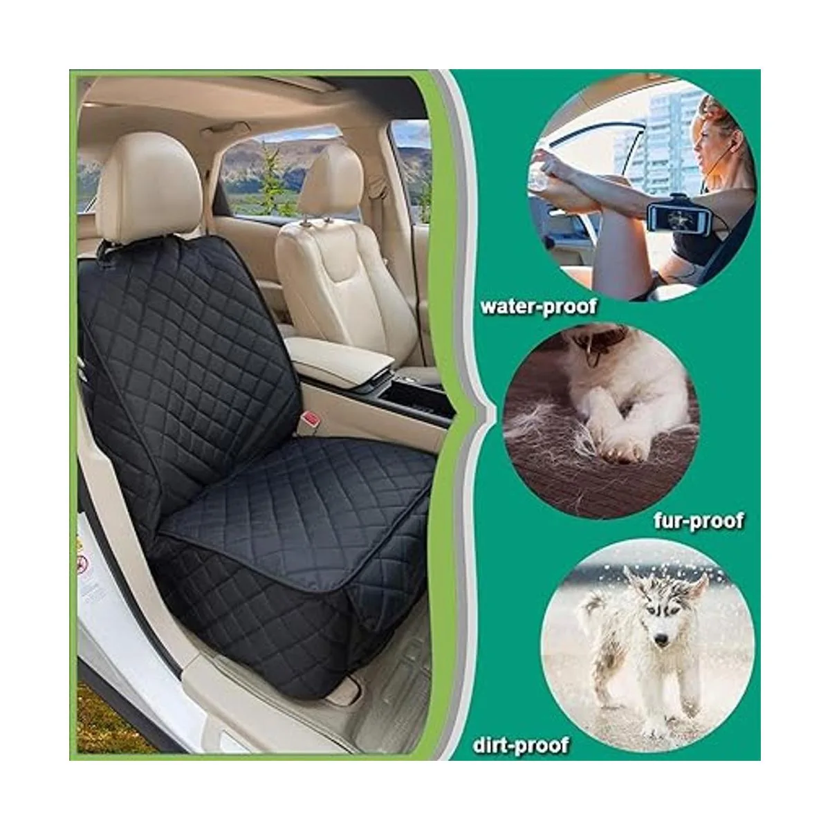 HAPYFOST Funda impermeable para asiento delantero de