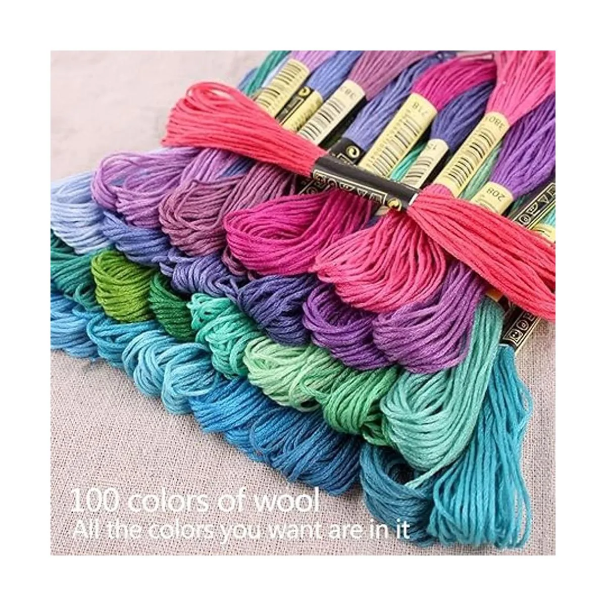 Kit de bordado con agujas de perforar 100 colores de_6