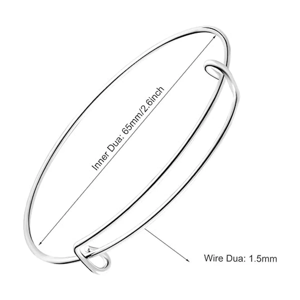 Brazaletes expandibles de alambre ajustable en blanco_2