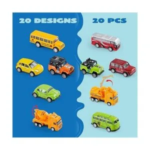 JOYIN 20 piezas de autos de juguete de metal fundido a_3