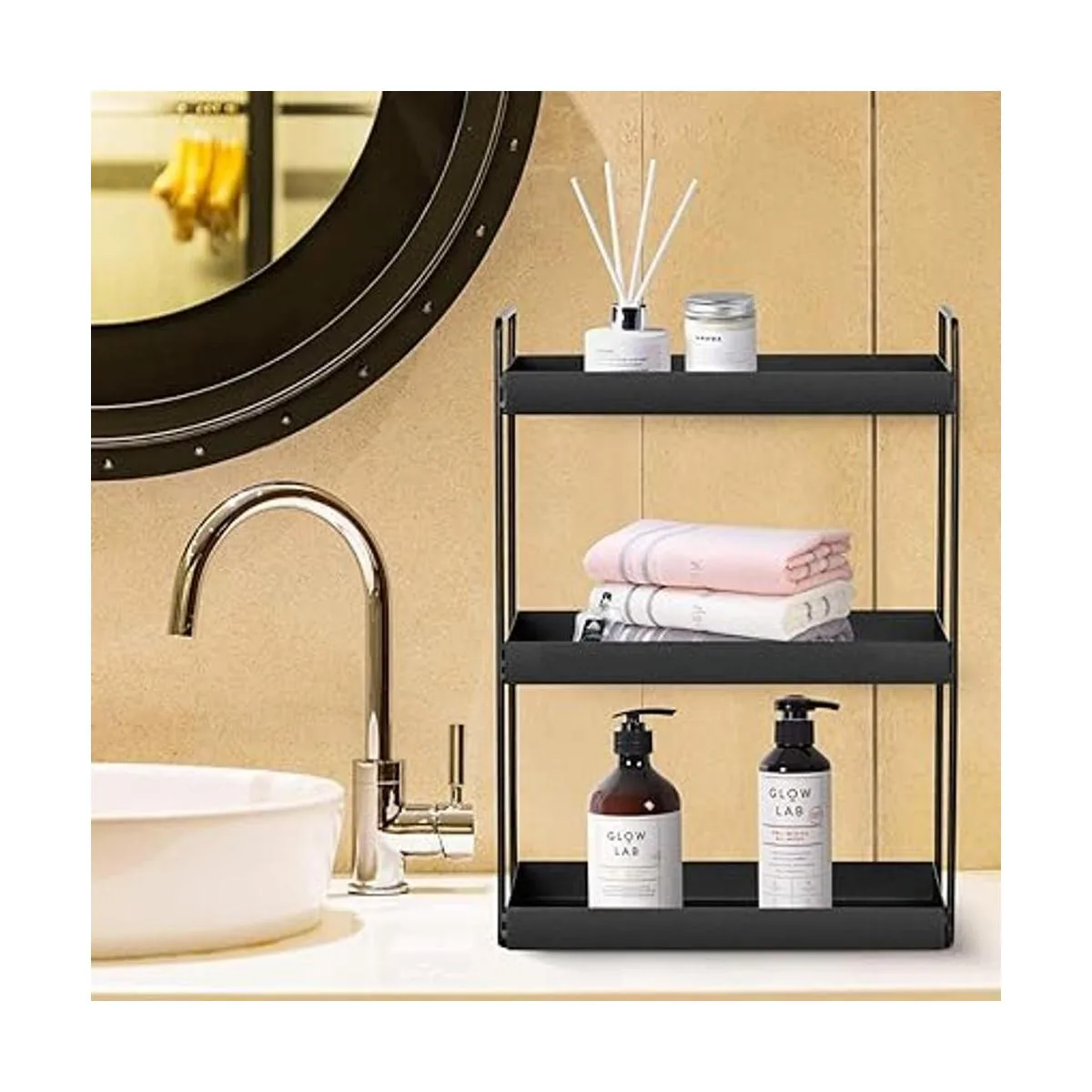Organizador de 3 niveles para encimeras de baño bandeja
