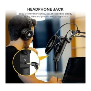 Micrófono USB con monitoreo de latencia cero MAONO AUPM422_4