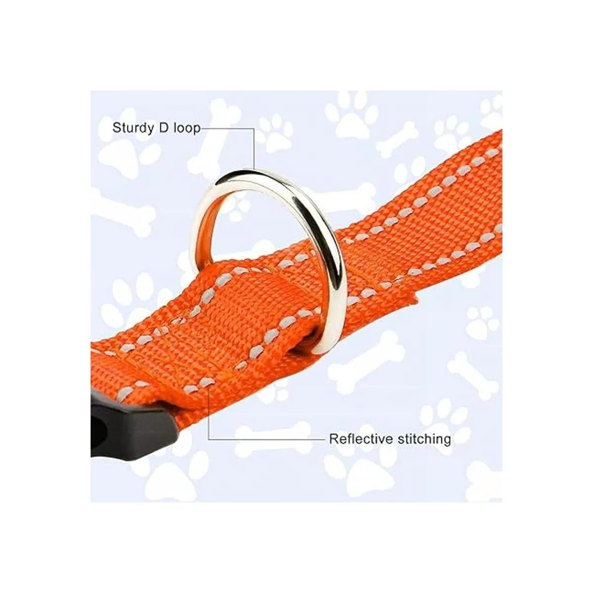 Collar de perro de nailon reflectante con hebilla de_3