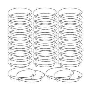Brazaletes expandibles de alambre ajustable en blanco_1