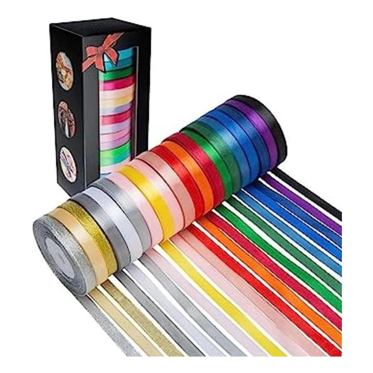Listón satinado de 20 colores listón de seda para