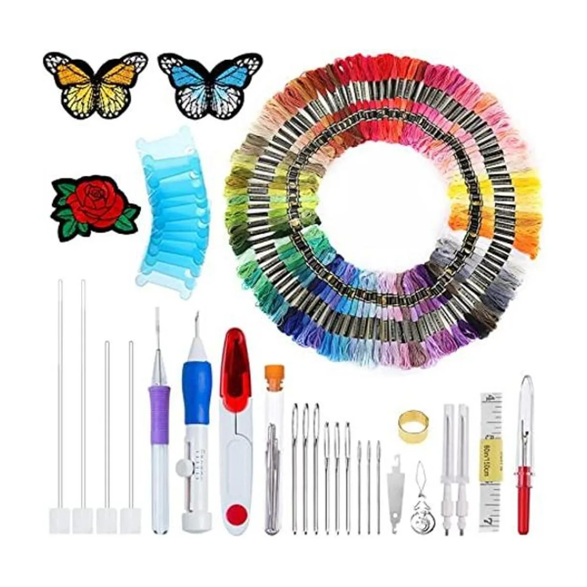 Kit de bordado con agujas de perforar 100 colores de_1
