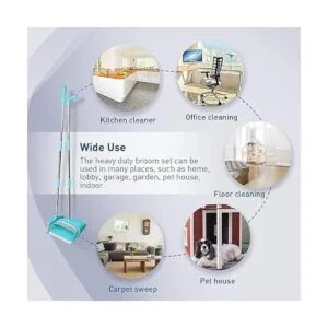 FGY Juego de escoba y recogedor cacerola vertical de pie
