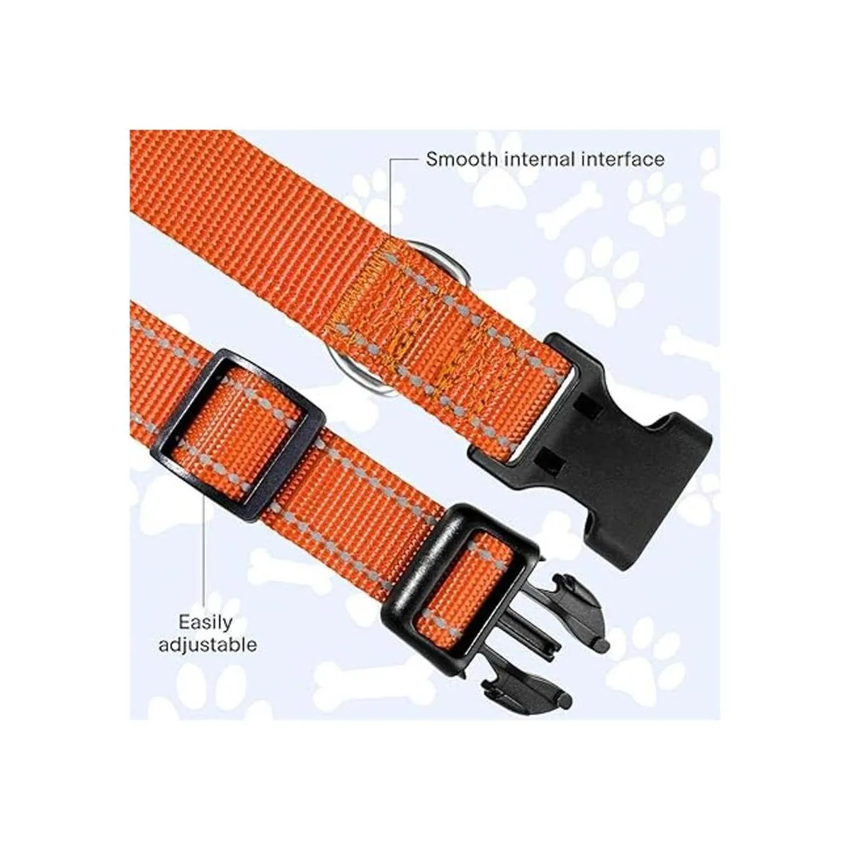 Collar de perro de nailon reflectante con hebilla de_4