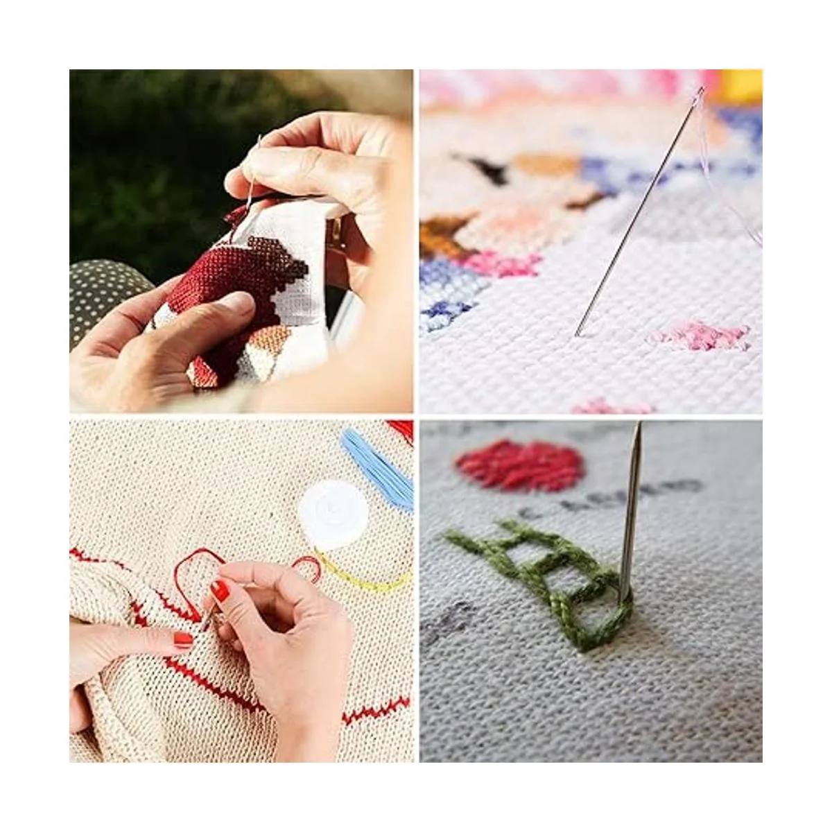 Kit de bordado con agujas de perforar 100 colores de_2