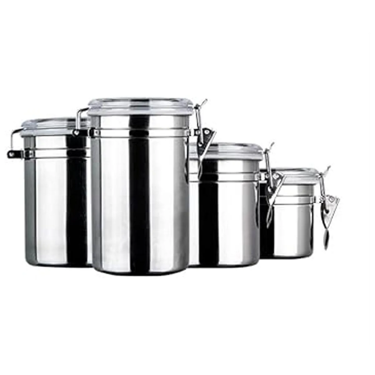 Foraineam Juego de 4 recipientes herméticos de acero