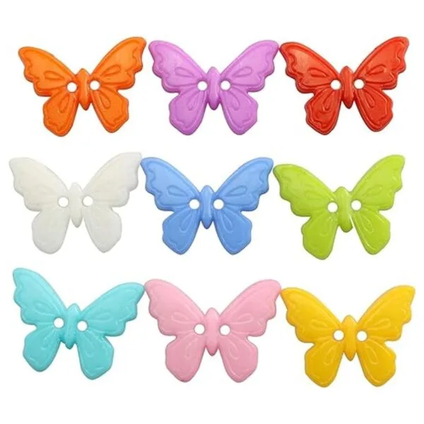 JCBIZ 60 botones de mariposa de dos ojos para_1