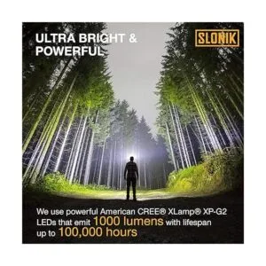 SLONIK Linterna frontal recargable para adultos 1000_3