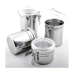 Foraineam Juego de 4 recipientes herméticos de acero