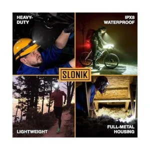SLONIK Linterna frontal recargable para adultos 1000_2