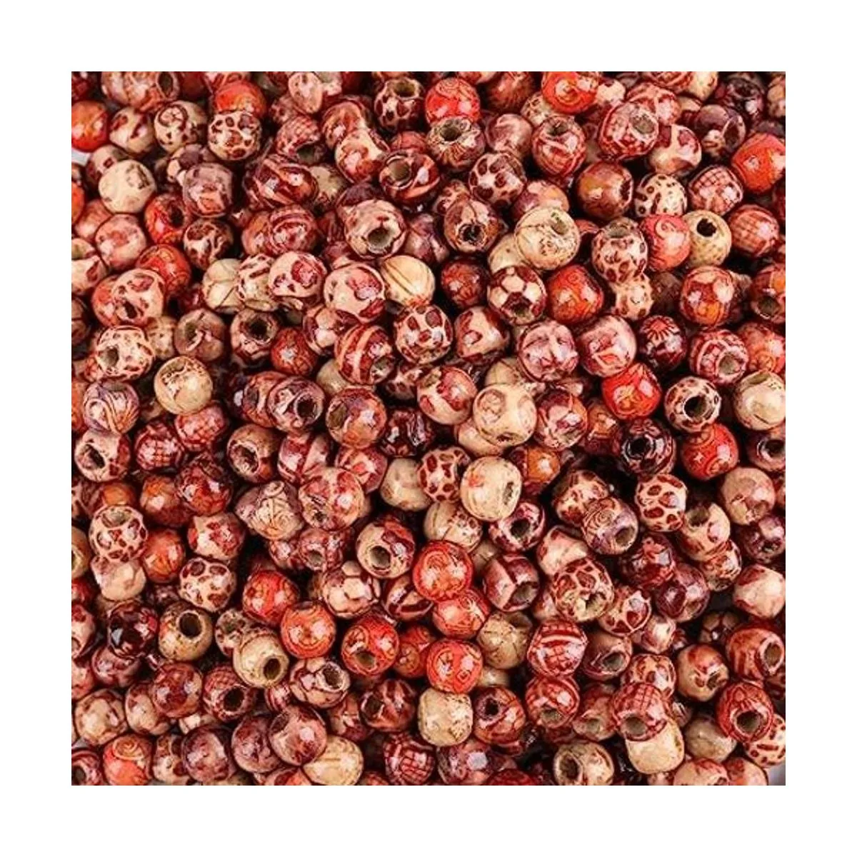 Foraineam Cuentas redondas de madera sueltas de 0.394 in_1