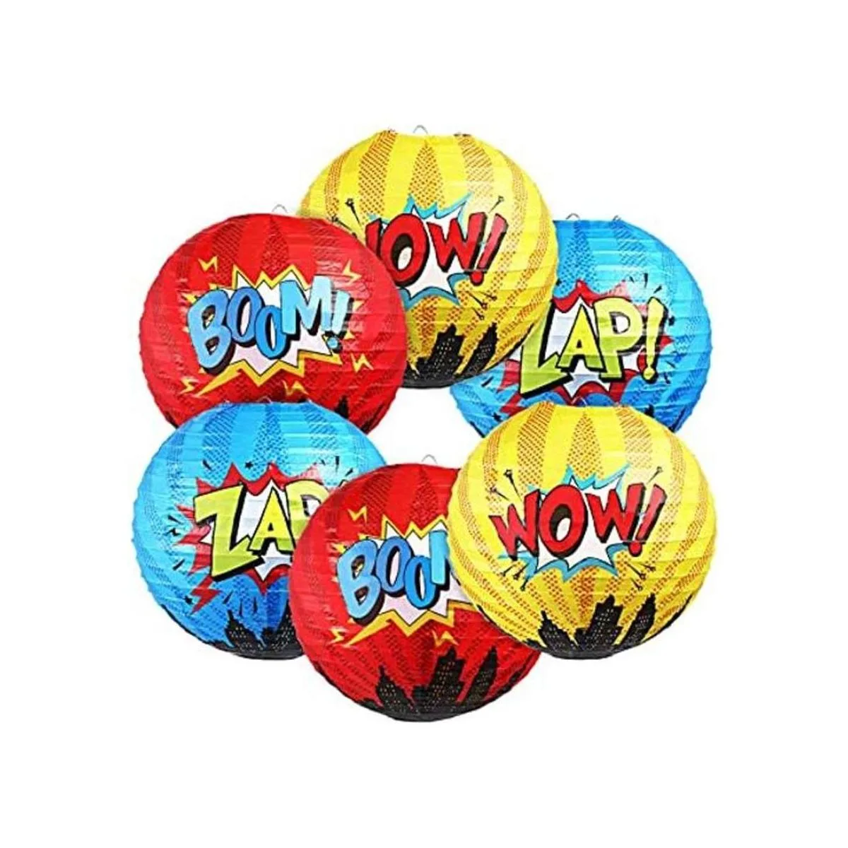 Blulu 6 faroles de papel colgantes para fiestas de