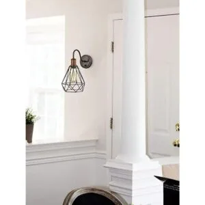 DAYCENT Juego de 2 luces de pared de jaula de metal de_3