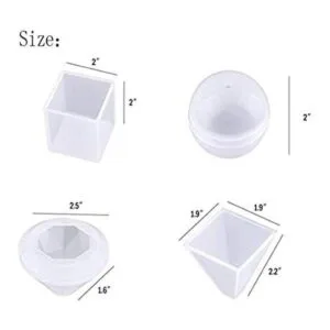 Clear Sphere Cube Diamond Triangular Pyramid Resin Mold 4