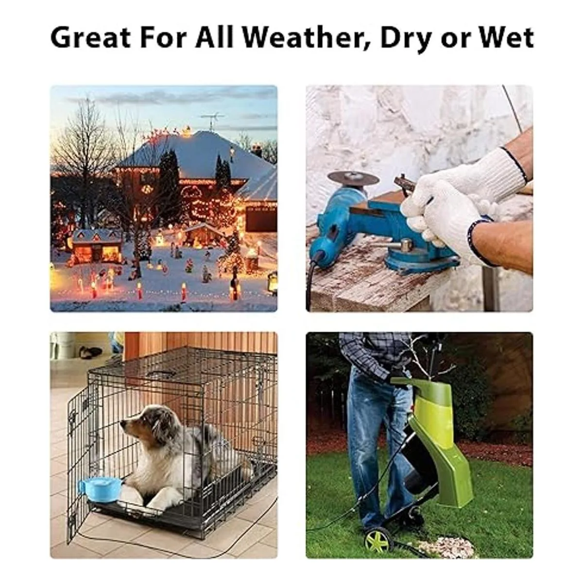 4 Pack Extension Cord Protective Cover Set Black_2