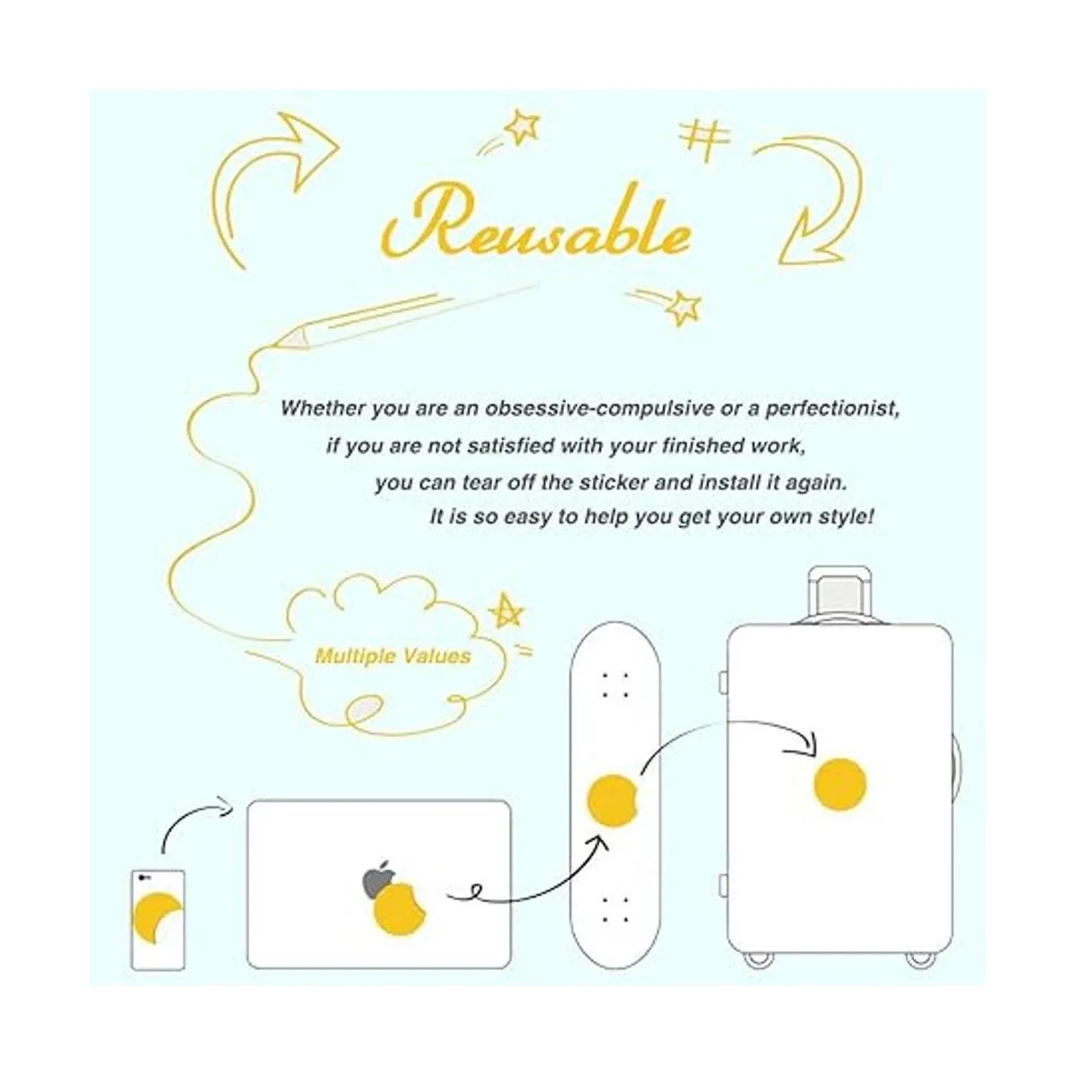 Claasic Calcomanías de vinilo impermeables para niñas_5