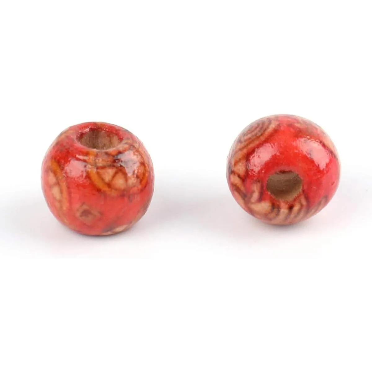 Foraineam Cuentas redondas de madera sueltas de 0.394 in_3