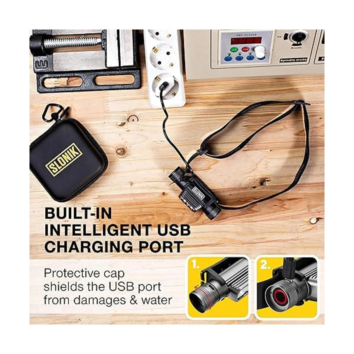 SLONIK Linterna frontal recargable para adultos 1000_4