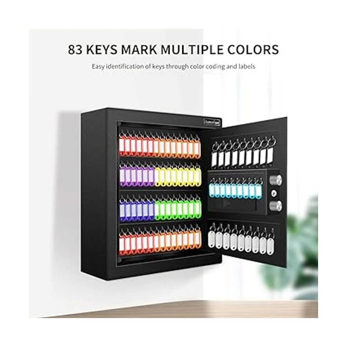 JUGREAT Caja fuerte de pared para armario de 80 llaves con