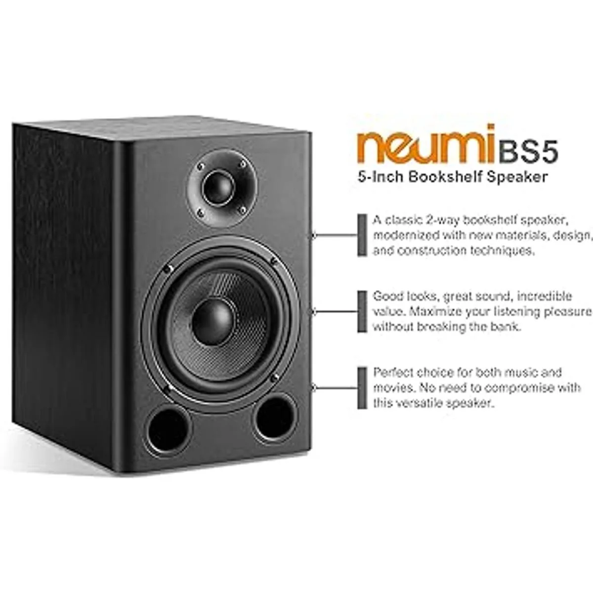NEUMI BS5 Altavoces pasivos para estantería woofer de 5_2