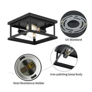 Drosbey Lámpara de techo empotrada de 2 luces lámparas de_2