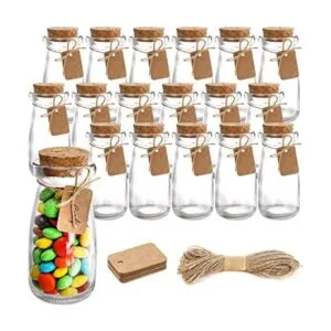 Kingrol Paquete de 18 botellas de vidrio con tapones de