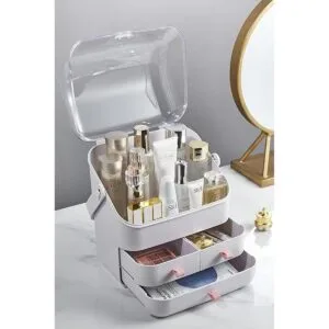 SUNFICON Organizador de maquillaje caja de almacenamiento_4