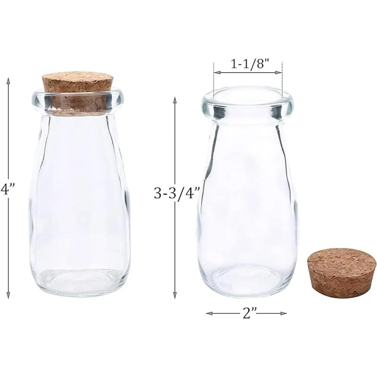 Kingrol Paquete de 18 botellas de vidrio con tapones de