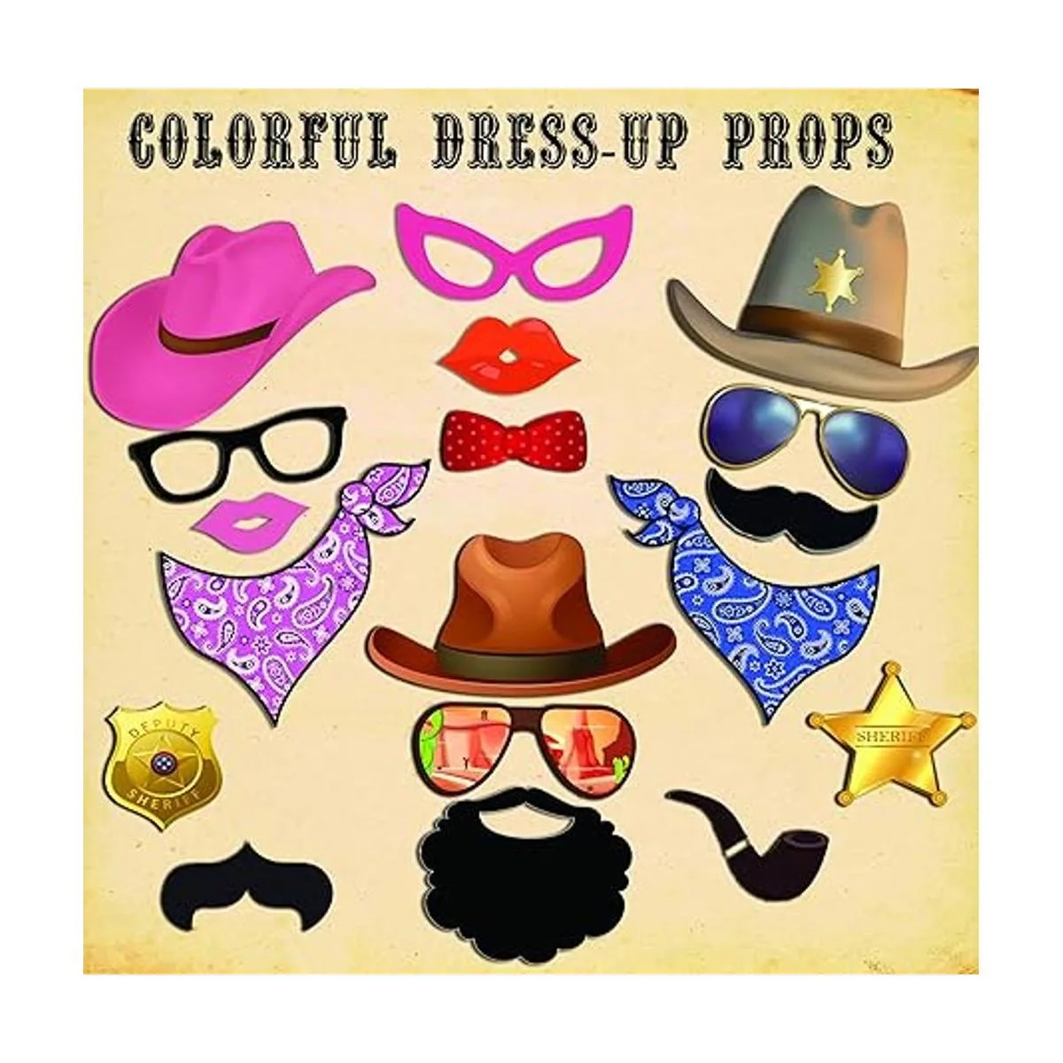 Set de accesorios para fotos Western Cowboy Ultimate Wild