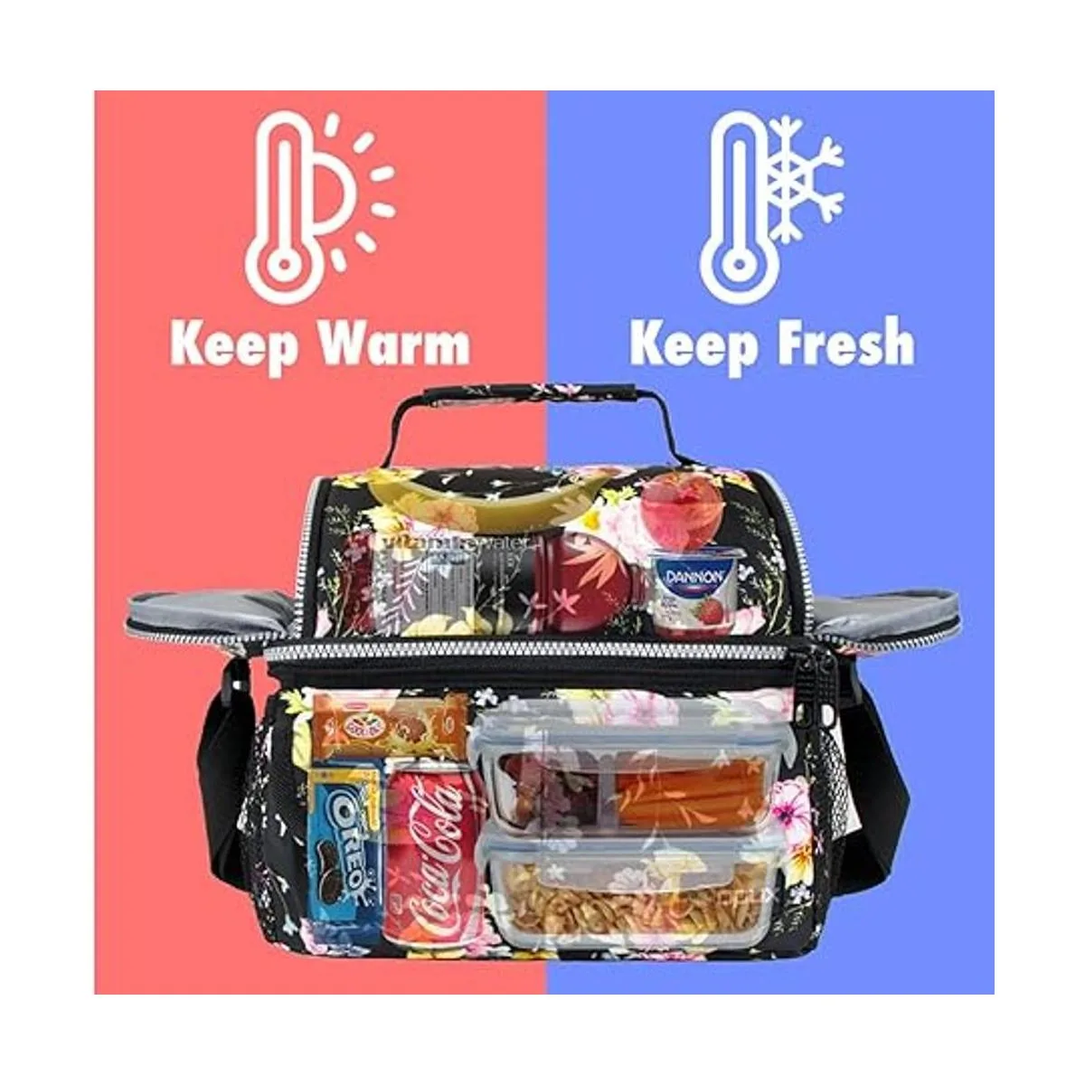 Opux Bolsa de almuerzo aislada de doble compartimento_2