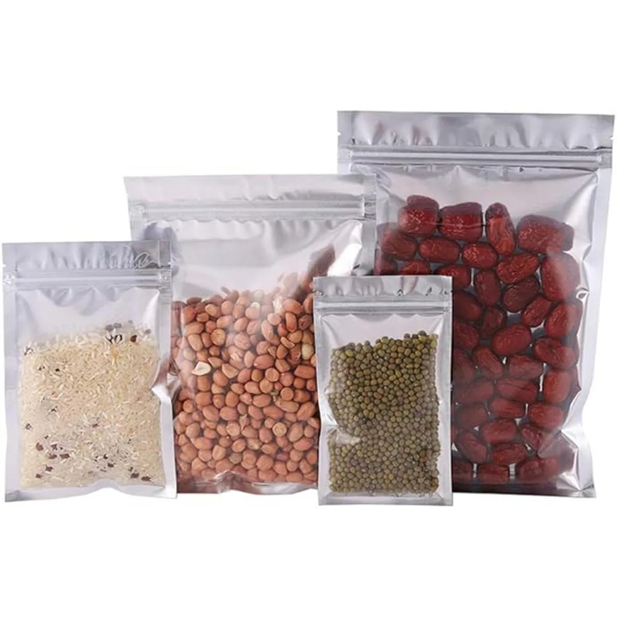 Bolsas de Mylar de plata transparente resellables para_6