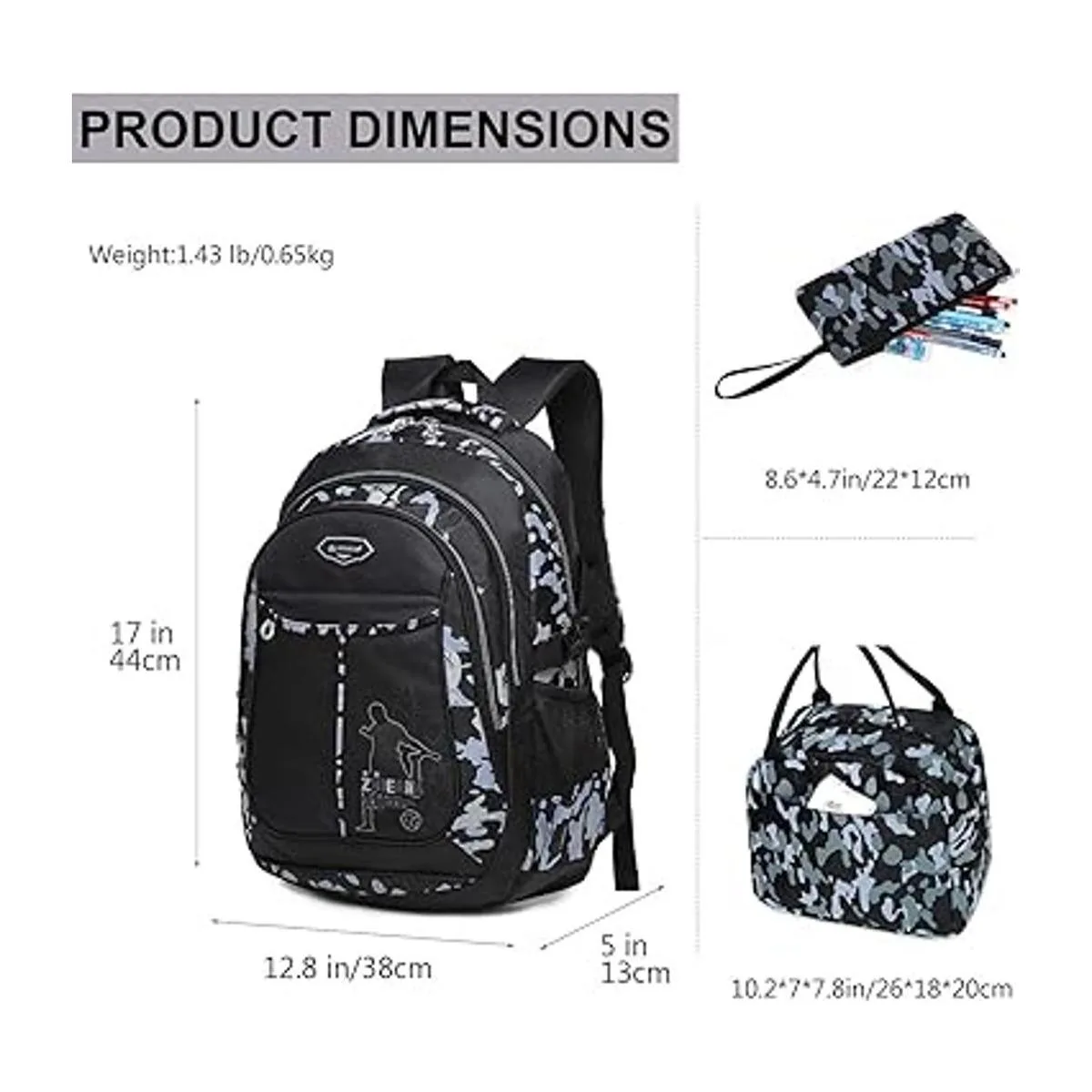 Goldwheat Mochila para adolescentes y niños juego de_3