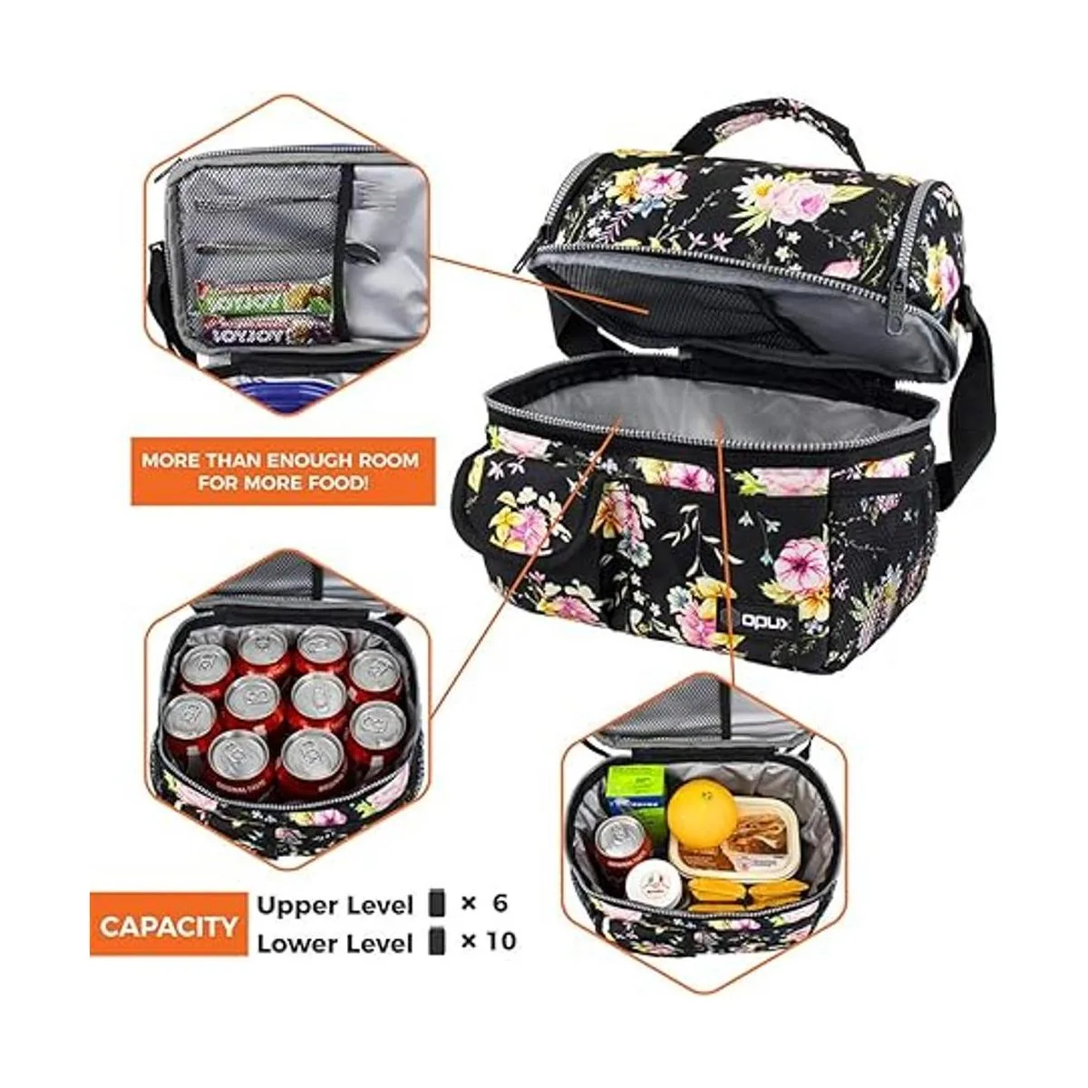 Opux Bolsa de almuerzo aislada de doble compartimento_6