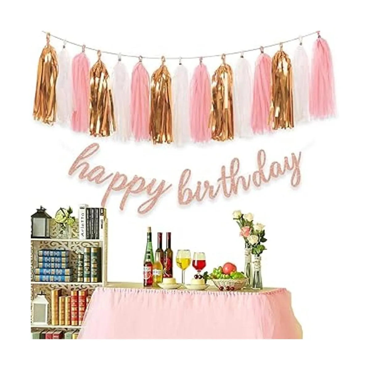 Aonor Rose Gold Birthday Party Decorations Glittery Rose_4