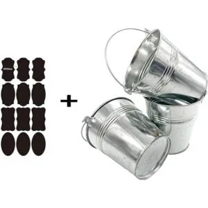 Goldenvalueable 12 Tinplate Metal Buckets for French Fries_2