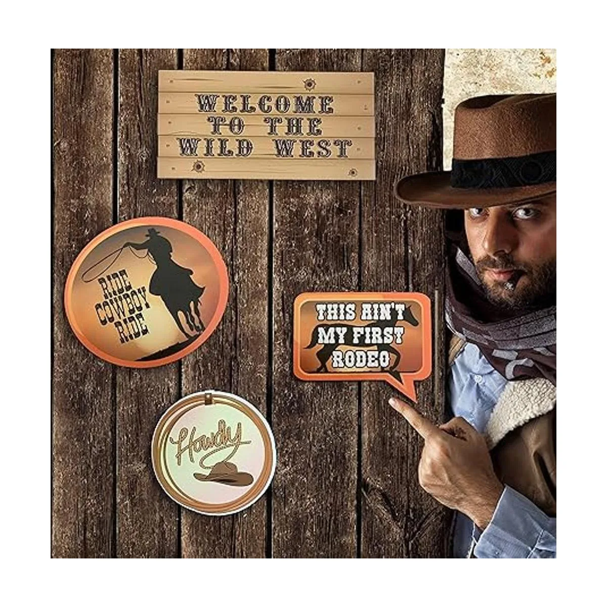 Set de accesorios para fotos Western Cowboy Ultimate Wild