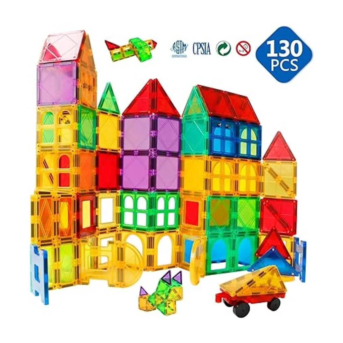 Azulejos de construcción magnéticos 130 piezas de_5