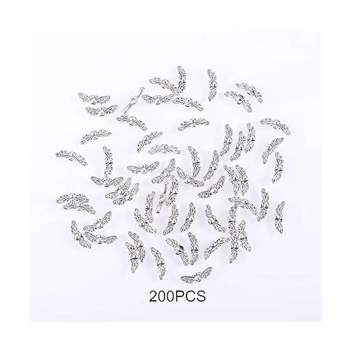 PH PandaHall 200 cuentas espaciadoras de alas de hada