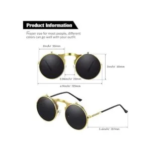 3 pares de gafas de sol redondas vintage estilo steampunk_2
